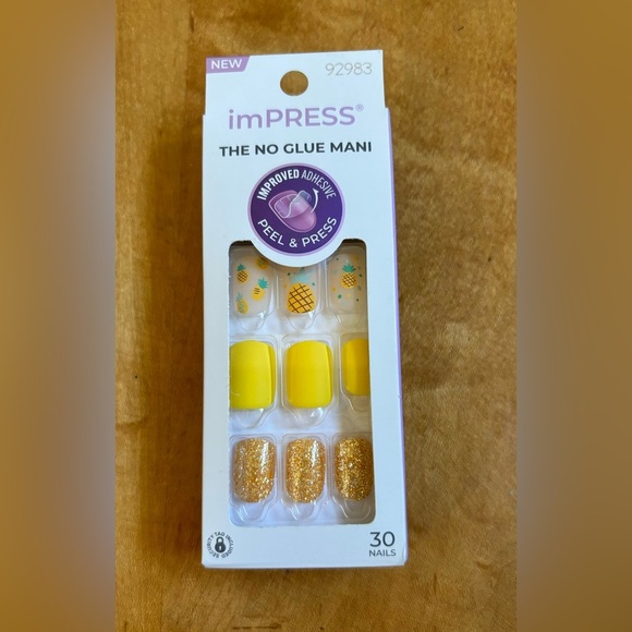imPRESS Press-On Nails ~ Sun Daze NEW In Box Pineapple Summer Vacation - Picture 4 of 11